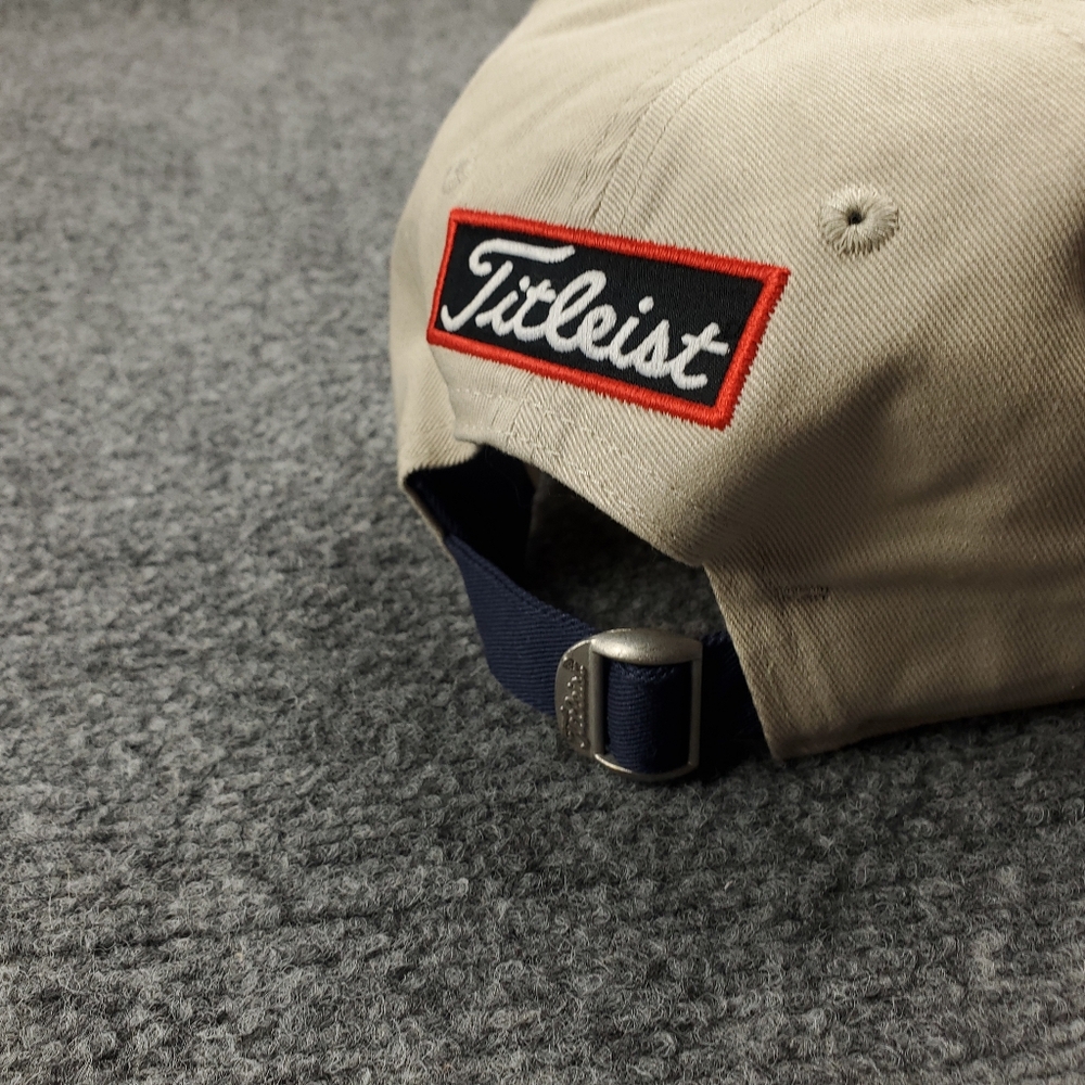 Titleist FootJoy FJ Pro V1 Hat Cap Jr Youth Strap Back Golf Spellout Script Tan - Picture 6 of 11